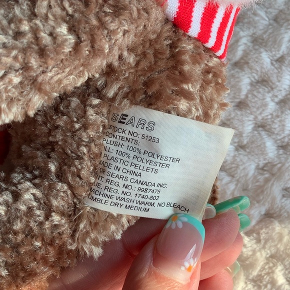SEARS Vintage 2000 Plush Kringle Christmas Bear Red Hat Scarf Stuffed Animal Toy - Picture 13 of 16